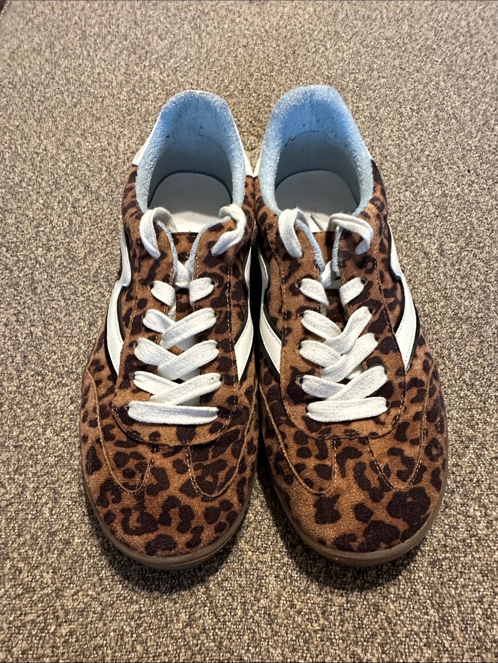 Madden Girl Leopard Print Sneakers in Brown and White